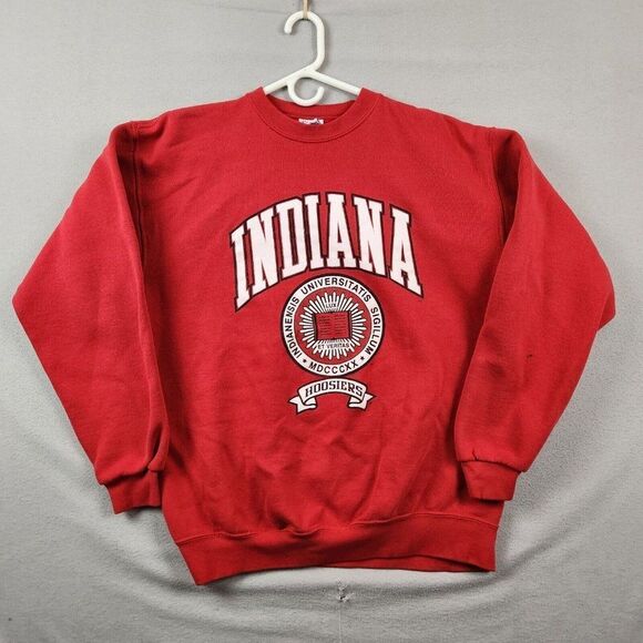 Vintage Santee Sweats Indiana Hoosiers Sweatshirt XL Heavyweight Red - Picture 1 of 9